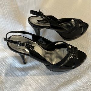 White House Black Market platform open toe heals